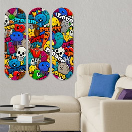 Wallity Cuadro Decorativo de MDF Multicolor (3 Piezas)